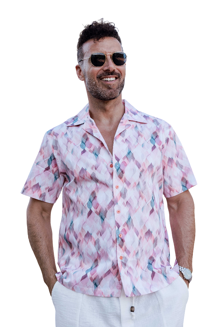 Men's Multicolor Mosaic Print Shirt