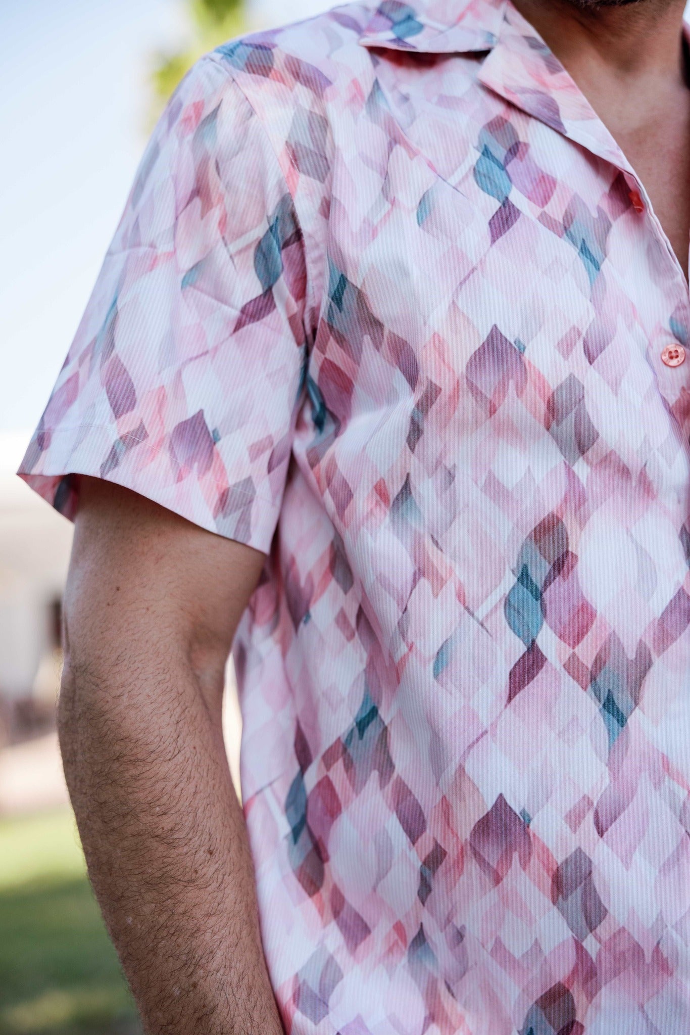 Men's Multicolor Mosaic Print Shirt