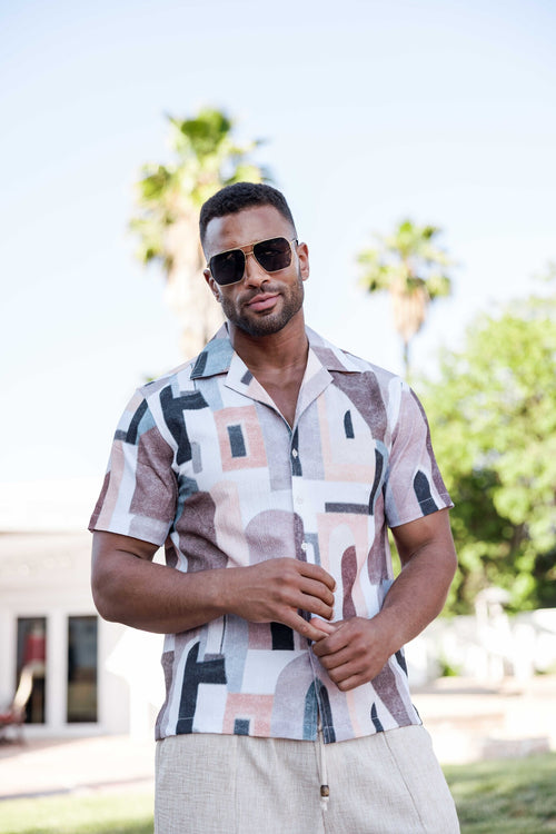 Men's Earth Tone Mosaic Shirt