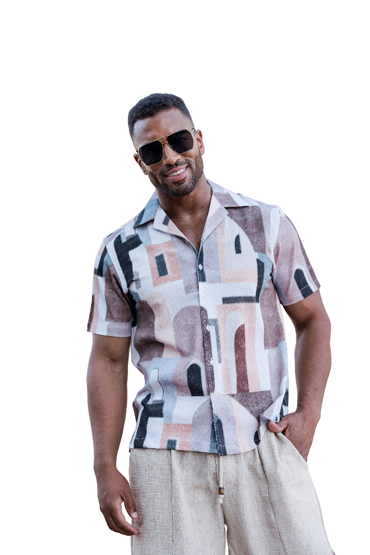 Men's Earth Tone Mosaic Shirt