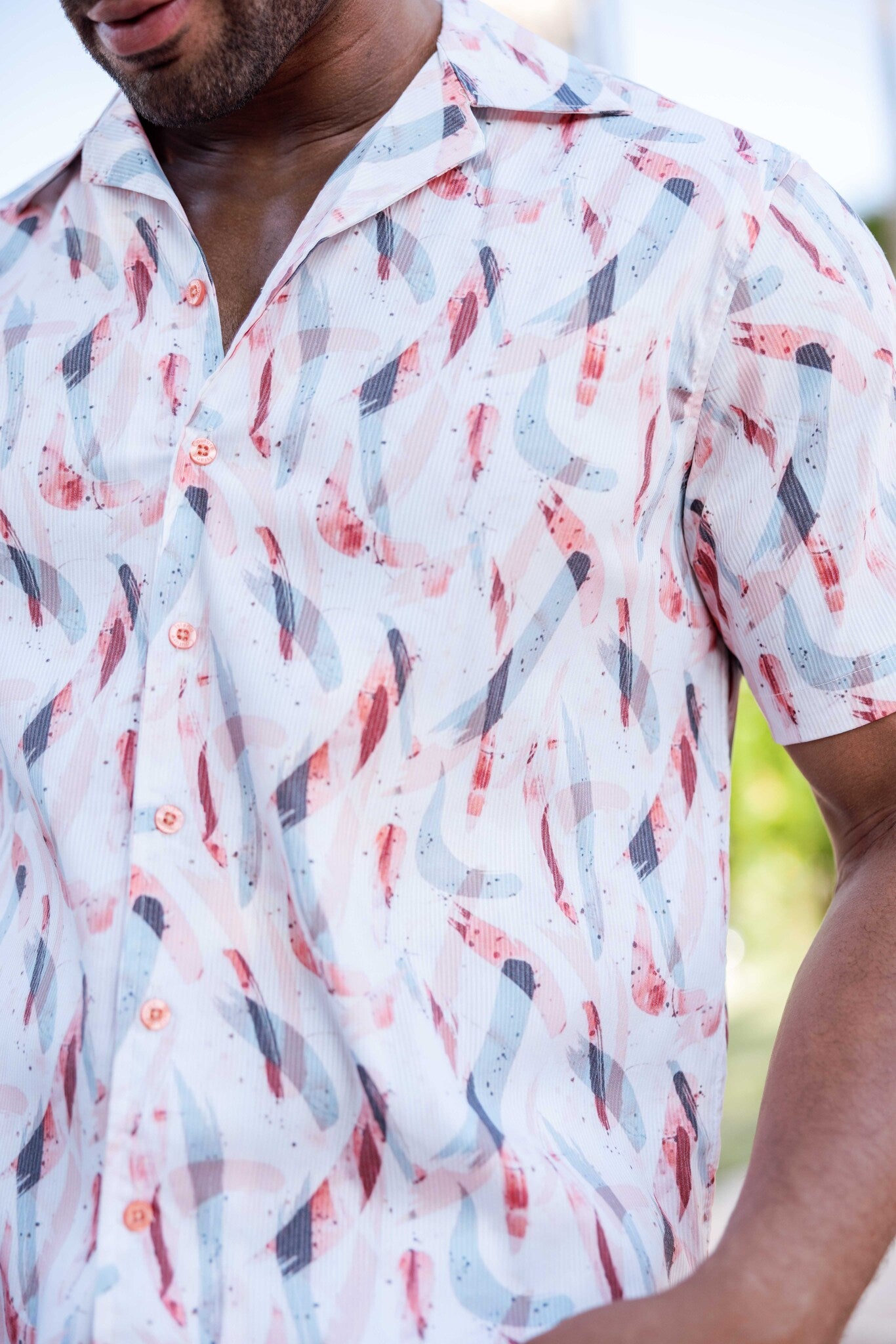 Men's Abstract Wave Print Shirt